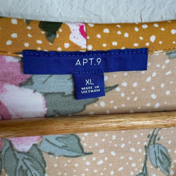 Apt. 9 Women's XL Floral Sleeveless Sundress Mustard Yellow Summer Dress - Picture 4 of 7